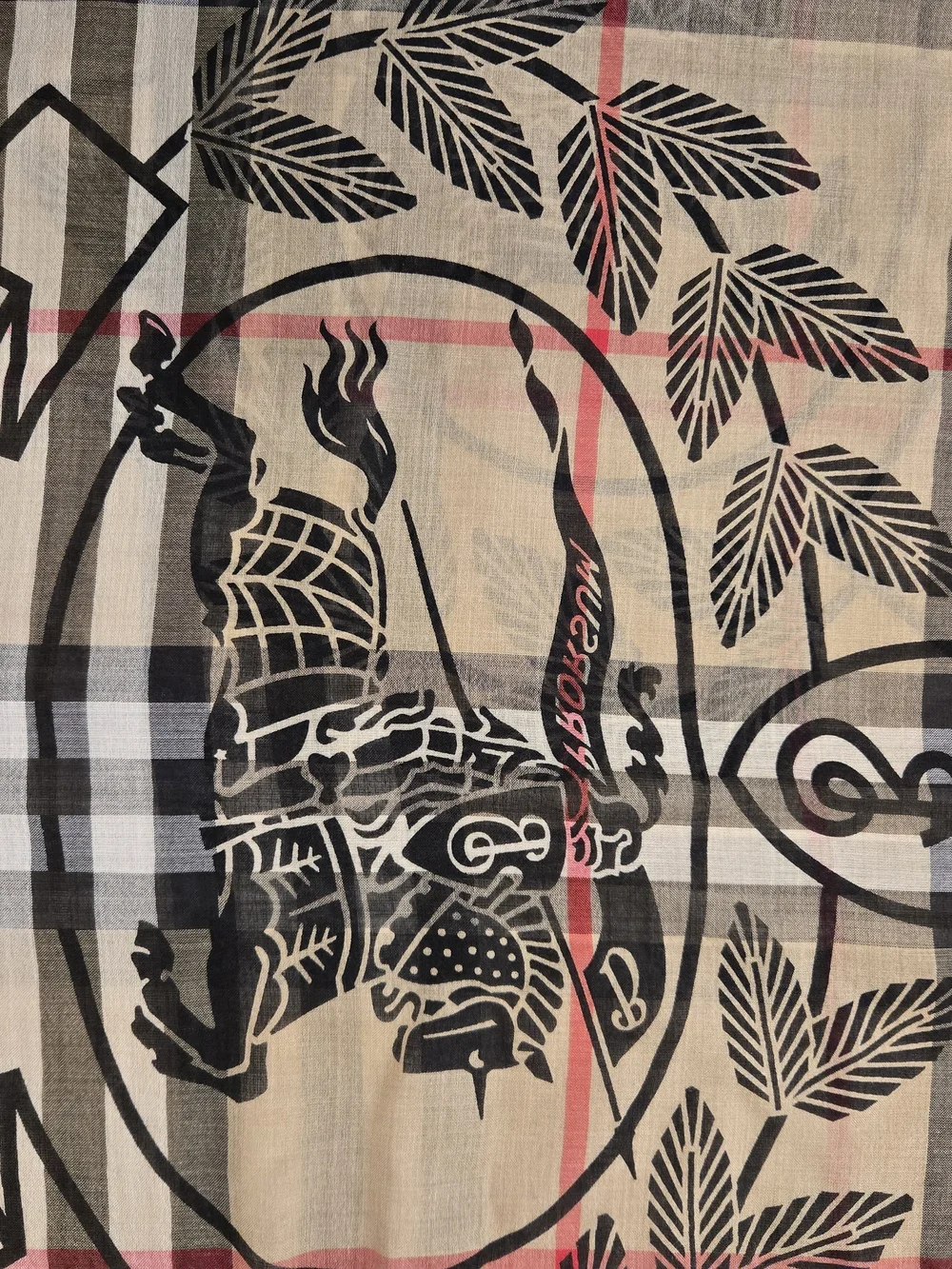 Burberry Wool Silk Check Scarf
